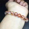 Strand Natural Red Fire Quartz Hematoid Bracelet Gemstone Round Bead Crystal Healing Jewelry Gift 1PC 8.5MM