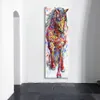 QKART Arte della parete Pittura Stampa su tela Immagine animale Stampe animali Poster Il cavallo in piedi per soggiorno Decorazioni per la casa Senza cornice LJ306c