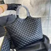 10A Large Tote Shopping Bag: 100% Leather, Big Logo,fashion Dual-Use, attitude, Vintage Grid, Transformable Design with Mini Bag Accessory, handbag,High-End, Shoulder ,