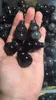 Chains Wholesale Genuine Natural Black Obsidian Gems Stone Women Adjustable Gourd Necklace 32 22mm