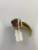 Narghilè in vetro doppio raccoglicenere ambra viola con ciotola in corno supporto da 14 mm e 18 mm per un nuovo stile ZZ di alta qualità