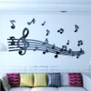 Staff Note Acrylic 3D Wall Stickers for Kids Room Dance Room Diy Art Wall Decor Music Classroom Home Decoration 210308261P