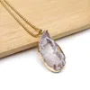 Hanger Kettingen Natuursteen Druzy Agaat Ketting Glod Plated Mineraal Kristal Hoge Kwaliteit Voor Vrouwen Sieraden Feestcadeaus