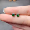 Stud Earrings Natural Diopside Women's Silver 925 Wedding Gems Sterling Certified Jewelry