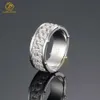 Precio de fábrica Chapado en oro blanco Plata de ley 925 VVS Moissanite Diamond 8MM Anillo de cadena de eslabones cubanos para hombres