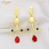 Dos boucles d'oreilles SUNNESA Dubai Lager goutte bijoux accessoires 18k couleur or mode géométrique pour les femmes cadeau de fête de mariage