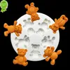 Nuovo simpatico orso silicone sugarcraft stampo strumenti in resina cupcake stampo da forno strumenti per decorare torte fondente