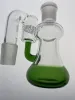 Cachimbos para fumar grama verde bong 16 polegadas 18mm articulação reta pescoço dobrado 2 percs em linha para tampa de grade de chifre com o mesmo coletor de cinzas colorido ZZ