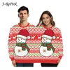 Damenpullover Doppelter Weihnachtspullover Urlaubsparodie 3D-Digitaldruck Paare zweiteilig Ugly Christmas Sweater Siamese Crew Herbst Winter 231130