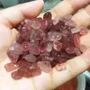 Decorative Figurines 100G Beautiful Natural Red Strawberry Crystal Tumbling Healing Specimen Gem Mineral Home Desktop Aquarium Decoration