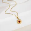 Anhänger Halsketten Evil Blue Eye für Frauen Mädchen Edelstahl türkischen ethnischen Amulett Charm Schmuck