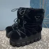 Femmes bottines bottes de neige bottes en nylon hiver bas épais bottillon à lacets ski chaussures d'extérieur à fond plat chaussures d'usine de luxe