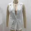 Kvinnors västar vår sommar blazer kvinnor kappa mode väst kvinna kläder avslappnad elegant vita kostymer damer kläder ytterkläder casaco feminino 231129