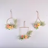 Decorative Flowers Wreaths Cilected Hydrangea Artificial Flowers Eucalyptus Wreaths Wall Hanging Iron Hoop Wreath For Wedding Party Door Decoration 231129