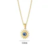 Anhänger Halsketten Evil Blue Eye für Frauen Mädchen Edelstahl türkischen ethnischen Amulett Charm Schmuck