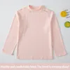 T-shirt Bambini Autunno e Inverno Ragazzi Ragazze Mezzo collo alto Caldo all'interno Top T-shirt a maniche lunghe Base 231130