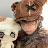 볼 캡 빈티지는 오래된 버려진 곰 인형 모자 소녀 Y2K 버튼 요소 곰 귀 귀여운 베레트 J231130