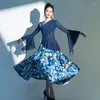 Stage Wear Mesh Ballroom Competition Dress Femmes Floral Tango Dancing Outfit Valse Moderne Dancewear Performance Costume DL9860