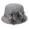 Cappelli larghi per donne eleganti pois a pois mesh bowler cappello da bowlet capt