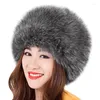 Beanies Beanie/Skull Caps Elegant Women Fur Hat Kvinnors vinter varma mjuka fluffiga faux ryska kosack cap damer skidhattar Bonnet Davi22