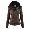 Womens Leather Faux Jacket Women Hoodies Winter Autumn Motorcykel Svart Ytterkläder PU Basic Coat 231129