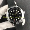 Super Automatic Movement Watch Men's 42mm Black Dial Ceramic Bezel 300M 007 Limited Edition Sapphire Glass Rubber Armband vs Factory Cal.8806 Mens VSF Sport Watches