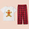 Tenues assorties pour la famille Noël Tenues assorties pour la famille Bonhomme en pain d'épice Imprimé Vêtements de nuit assortis Pyjamas de Noël maman et moi vêtements Look familial 231130