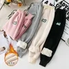 Calças meninas calças esportivas crianças outono inverno roupas de bebê meninos sweaterpants crianças berber velo casual para 4 14 anos 231130