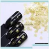Nail Art Decorations Beauty Sky Nail Decorations Art Salon Health Beautybox Hollow Out Gold Glitter Sequins Snow Flakes Mixed Design F Dh0Oz