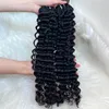 Deep Wave 100% Double Drown Raw Human Hair Bundles 3 Pieces 100g/PCS Högkvalitativt mode Peruvian Indain Kambodjansk brasiliansk jungfruhårförlängningar