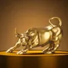 Oggetti decorativi Figurine Vilead Resina Oro Wall Street Bull OX Statua Ornamento Scrivania da ufficio Decorativa Soggiorno Interni Decorazione domestica Accessori 231129