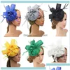 Haaraccessoires Funky Hairspins Aessories Tools Producten Women Feather Fascinator Party For Wedding Elegant Pillbox Hat Pography Gift DHMR3