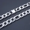 Zincirler 12mm genişlik 18 '' - 36 '' inç uzunluğu özelleştiren erkek yüksek kaliteli paslanmaz çelik kolye figaro zinciri moda punk