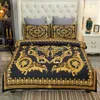 Set di biancheria da letto Biancheria da letto europea di lusso in oro nero barocco Copripiumini morbidi e confortevoli federe 3 pezzi di copripiumini biancheria da letto 231130