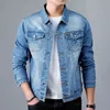 Herrjackor Men's Casual Cotton Denim Jacket Classic Style Fashion Slim Wash Vintage Blue Jeans Men's Brand Clothing 231129