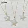 قلادات قلادة WT-P1774 WKT الأحجار الكريمة الطبيعية Aura Opal Star Shape White Stone Necklace Gifthal