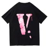 قميص Vlone Vlone Summer Mens Designer T Shirt Mens v Letter T-Shirt Leisure Fashion Trend Hip Hop Marn