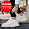 Kleding Schoenen PDEP Hoogte Toenemend Voor Mannen 10 Cm Onzichtbare Lift Sneakers Wit Leathe Sport Zapatillas De Hombre Big Size 231129