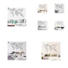 Adesivos de Parede Mapa Abstrato Geografia Mundial Sala de estar Quarto Decalques Removíveis Vinil Mural Terra Adesivo Home Decor Drop Delivery Ga Dhg0u