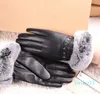Luxury and winter warm women riding gloves genuine sheepskin leather fur cuff gloves Punk style