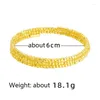 Bangle 24k Gold Plated Three Lines Pärlor armband för kvinnor Partihandel Pure Color Taling Cuff Wedding Jewelry Accessories