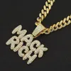 Empalme Colgante De Letra De Diamante Completo Collar Para Hombres Y Mujeres Accesorios De Hip Hop Rap Cadena Cubana