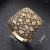 Trouwringen Janekelly Designer Luxury Twist Lines Geometrie Cubic Zironium Betrokkenheid Dubai Naija Bridal Finger Sieraden Verslaving