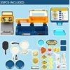 Kitchens Play Food Kids Pizza Shop Kitchen Set Juice Drink Machines Toy Toys Playset Pretend Shopping Cash Register For Children 231130