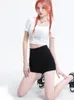 Damen Shorts Anzug Schwarz Damen Sommer A-Linie Hohe Taille Schlank Mädchen Einfach Allgleiches Täglich Koreanische Stile Lässig Büro Damen