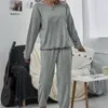 Vrouwen Tweedelige Broek Vrouwen Set Winter Warm Pak Harige Sweatshirt Mode Effen Sets Lange Mouw Thuis Casual Chandal Mujer