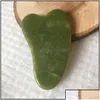 Massagestenen Rotsen Mas Stones Gua Sha Set Natuursteen Groene Jade Guasha Board Masr Voor Scra Therapie Jades Roller Rocks Health Be Dhhij