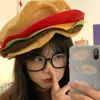 Berets Funny Fast Food Fancy Hat Women Kids Hamburger Cheeseburger Shaped Carnival Halloween Christmas Party Dress Up Costume 231130