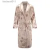 Men's Robes Men Robe Nightgown Long Sles Kimono Bathrobe Gown Silky Satin Dragon Print Pajamas Sleepwear Nightwear Gown Casual Home L231130