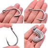 100pcs Fishing Hooks High Carbon With Eye Carp Catfish 1 0#-13 0# Fish Jigs Hook White Anzol Japan Fishhooks Tackle 220215299S